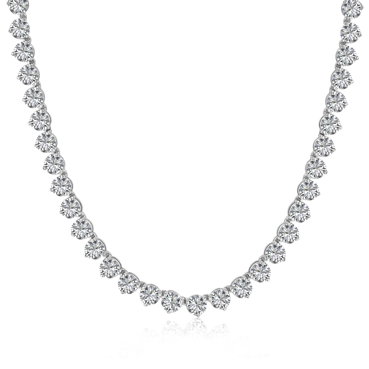 [Charm Aries Jewelry]Ornate Heart Cut Tennis Necklace