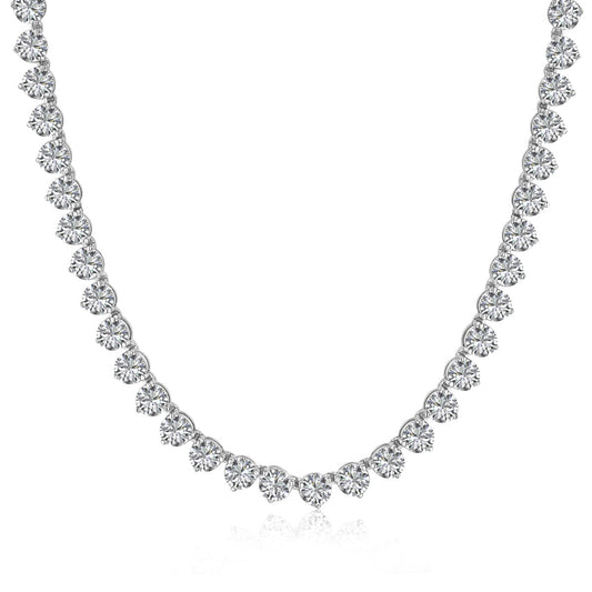 [Charm Aries Jewelry]Ornate Heart Cut Tennis Necklace