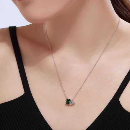 [Charm Aries Jewelry]Dazzling Square & Heart Shape Necklace