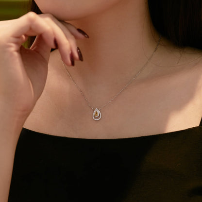 [Charm Aries Jewelry]Sparkling Pear Cut Necklace