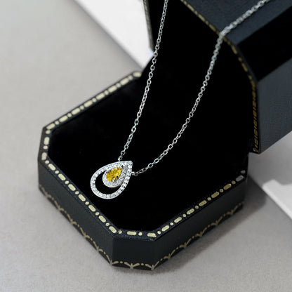 [Charm Aries Jewelry]Sparkling Pear Cut Necklace