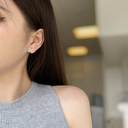 [Charm Aries Jewelry]Dainty Bow Shape Earrings