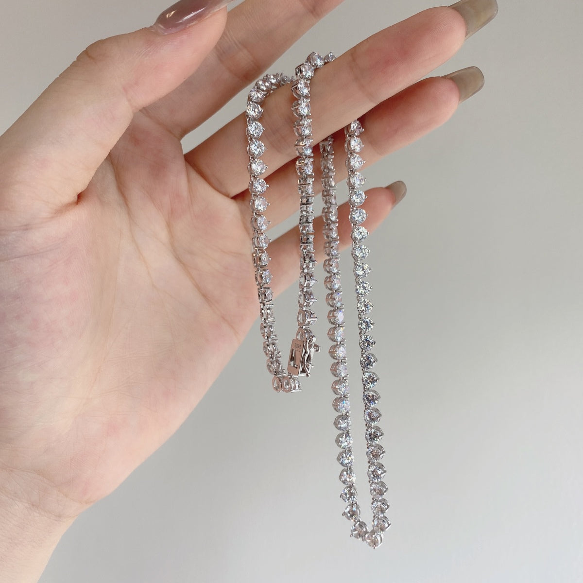 [Charm Aries Jewelry]Ornate Heart Cut Tennis Necklace