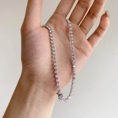 [Charm Aries Jewelry]Ornate Heart Cut Tennis Necklace