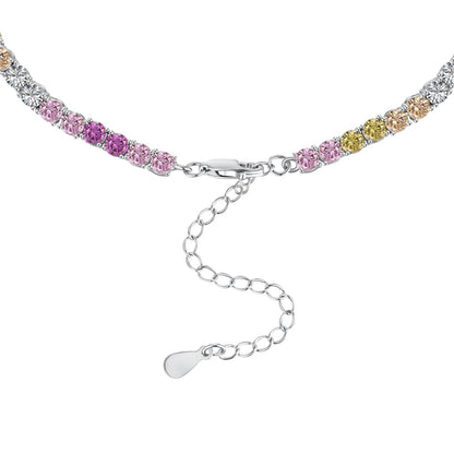 [Charm Aries Jewelry]Delicate Colorful Tennis Necklace
