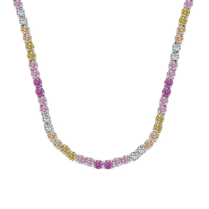 [Charm Aries Jewelry]Delicate Colorful Tennis Necklace