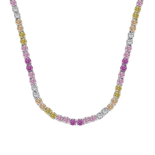 [Charm Aries Jewelry]Delicate Colorful Tennis Necklace