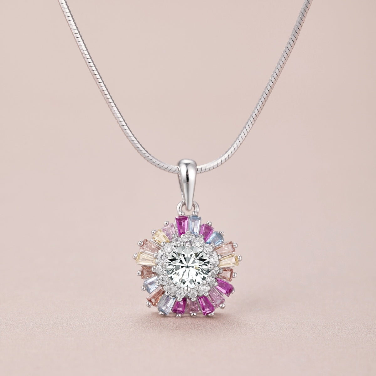 [Charm Aries Jewelry]Charming Flower Colorful Necklace