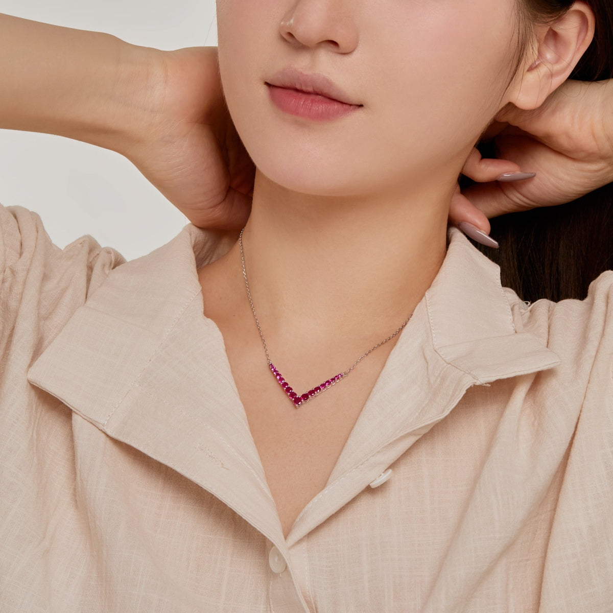 [Charm Aries Jewelry]Ornate Round Cut Necklace