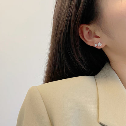 [Charm Aries Jewelry]Double Heart-Shape Classic Princess Style Earrings