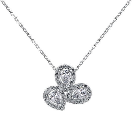 [Charm Aries Jewelry]Elegant Flower Shape Pear Cut Necklace