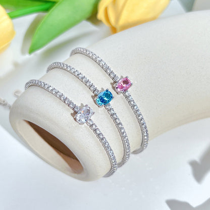 [Charm Aries Jewelry]0.75 Carat Exquisite Oval Cut Daily Bracelet