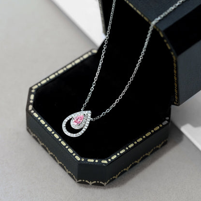 [Charm Aries Jewelry]Sparkling Pear Cut Necklace