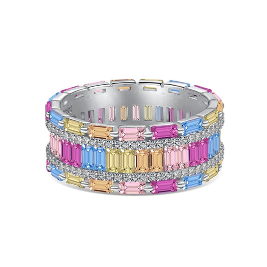 [Charm Aries Jewelry]Dazzling Colorful Radiant Cut Party Ring