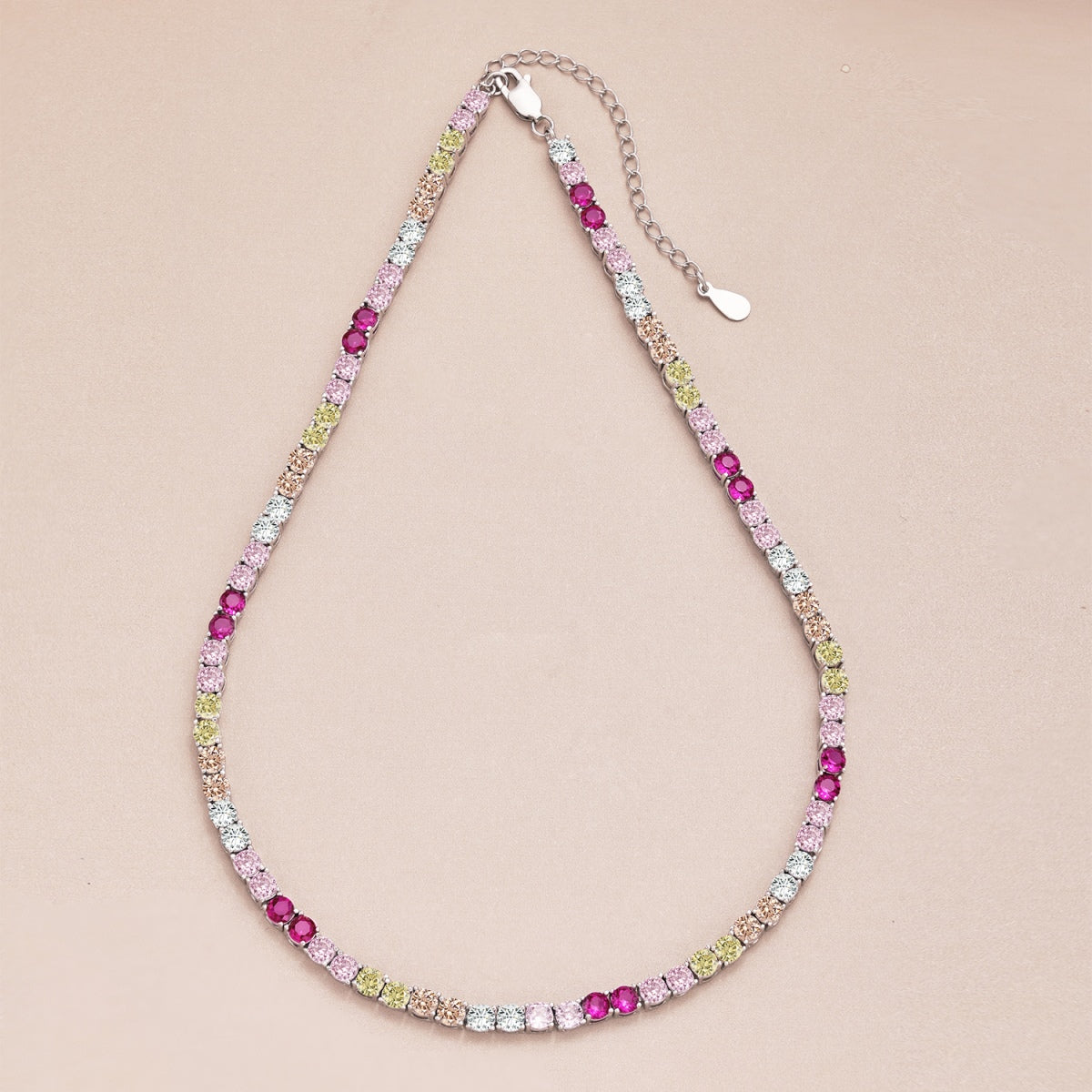 [Charm Aries Jewelry]Delicate Colorful Tennis Necklace