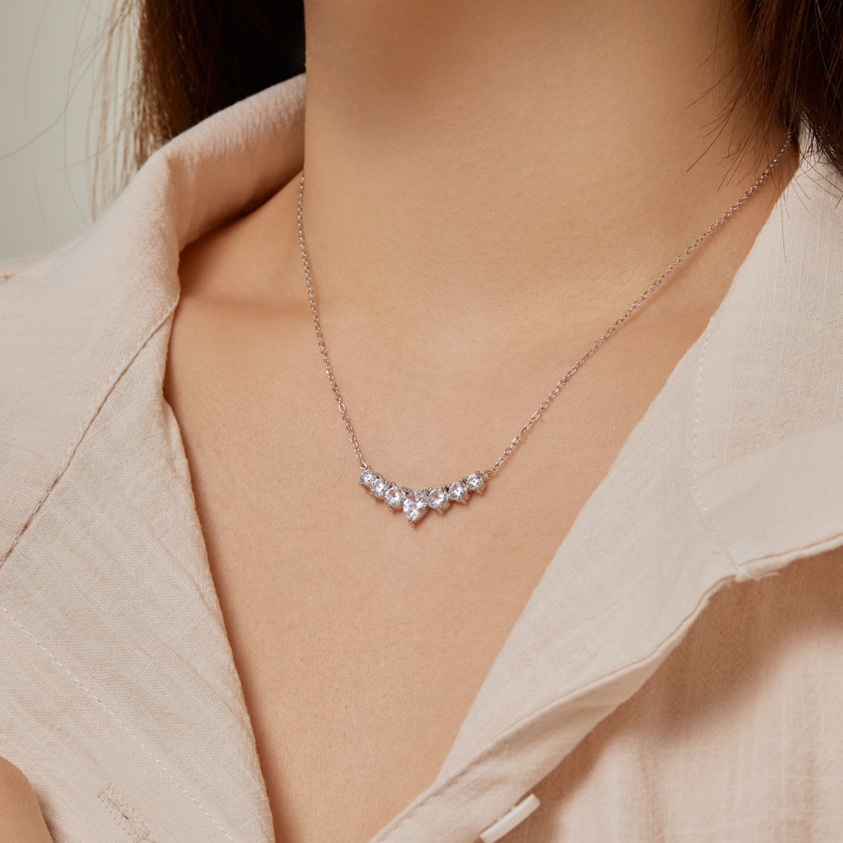 [Charm Aries Jewelry]Dainty Colorful Heart Necklace