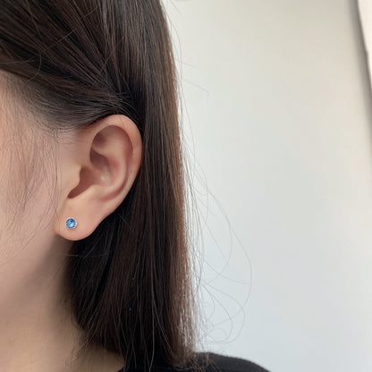 [Charm Aries Jewelry]Sparkling Colorful Round Shape Earrings