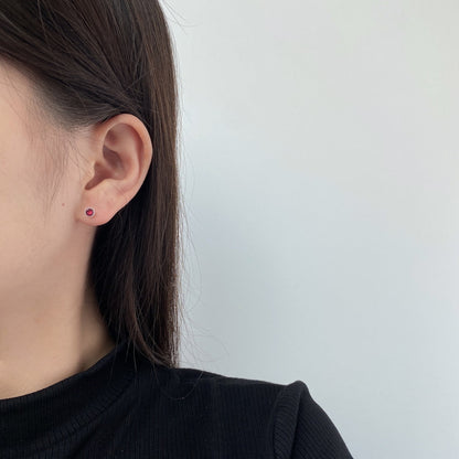 [Charm Aries Jewelry]Sparkling Colorful Round Shape Earrings
