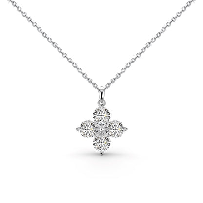 [Charm Aries Jewelry]Four-Leaf Charm Aries And Eight-Pointed Star Necklace