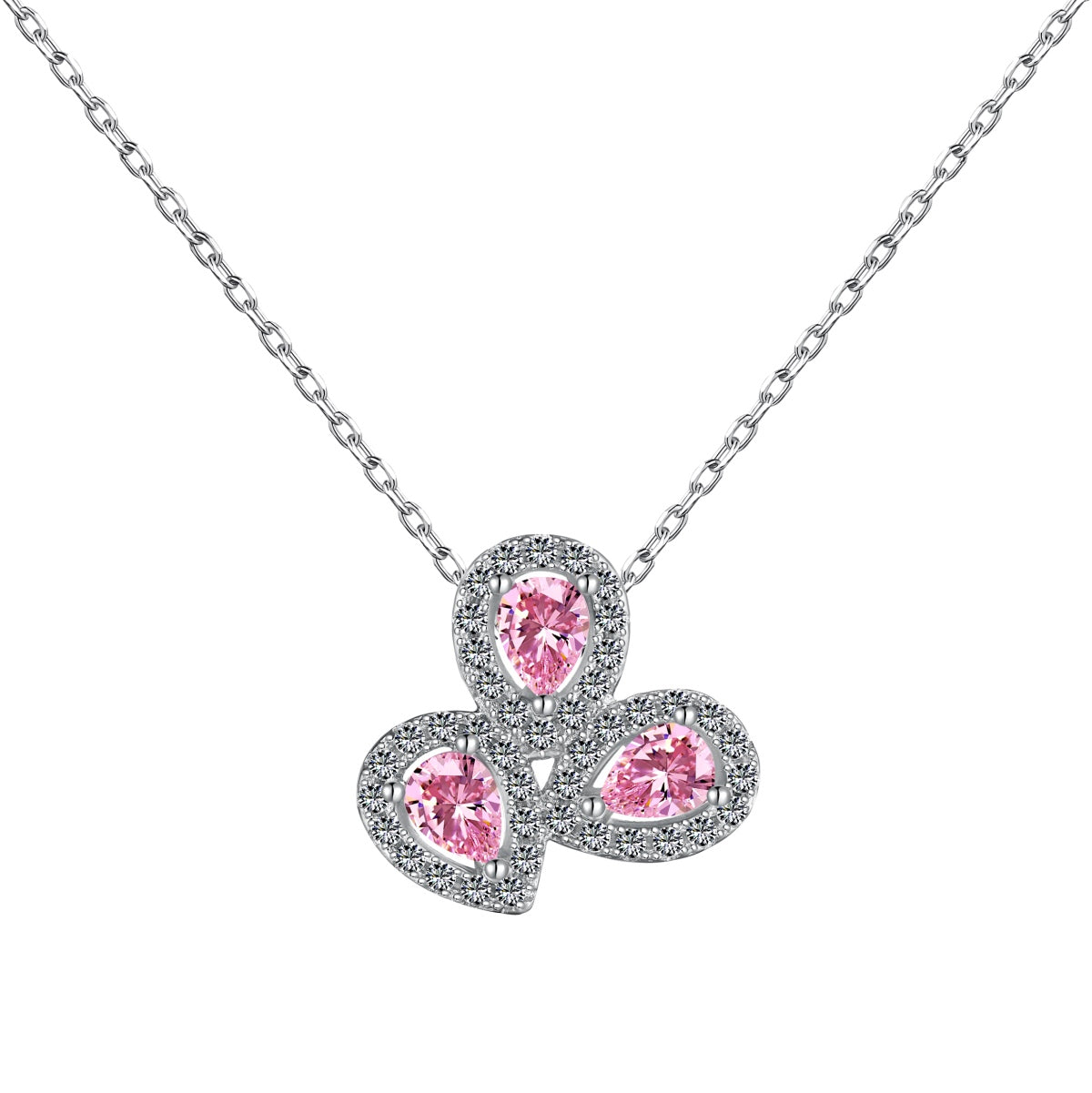 [Charm Aries Jewelry]Elegant Flower Shape Pear Cut Necklace