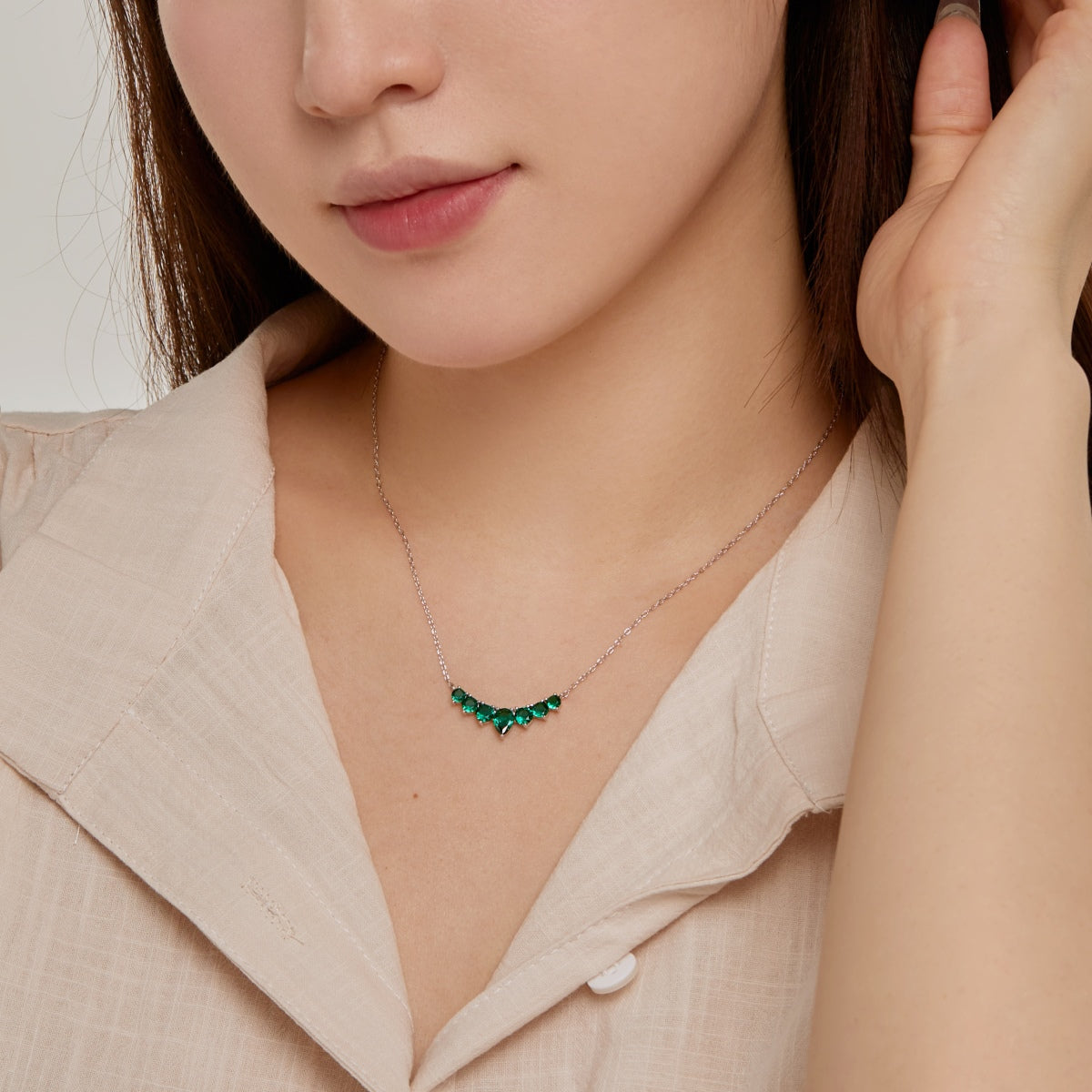 [Charm Aries Jewelry]Dainty Colorful Heart Necklace