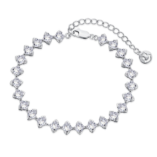 [Charm Aries Jewelry]0.5 Carat Ornate Princess Cut Daily Bracelet
