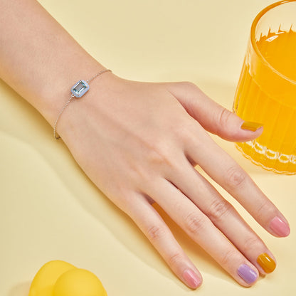 [Charm Aries Jewelry]2.0 Carat Sparkling Colorful Emerald Cut Daily Bracelet