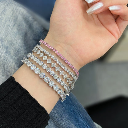 [Charm Aries Jewelry]0.5 Carat Ornate Princess Cut Daily Bracelet