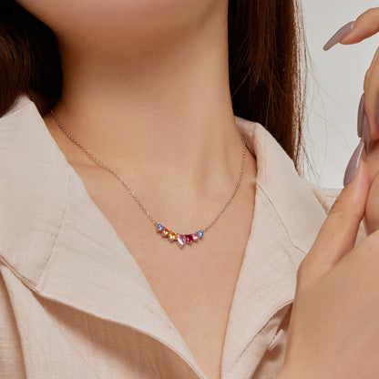 [Charm Aries Jewelry]Dainty Colorful Heart Necklace