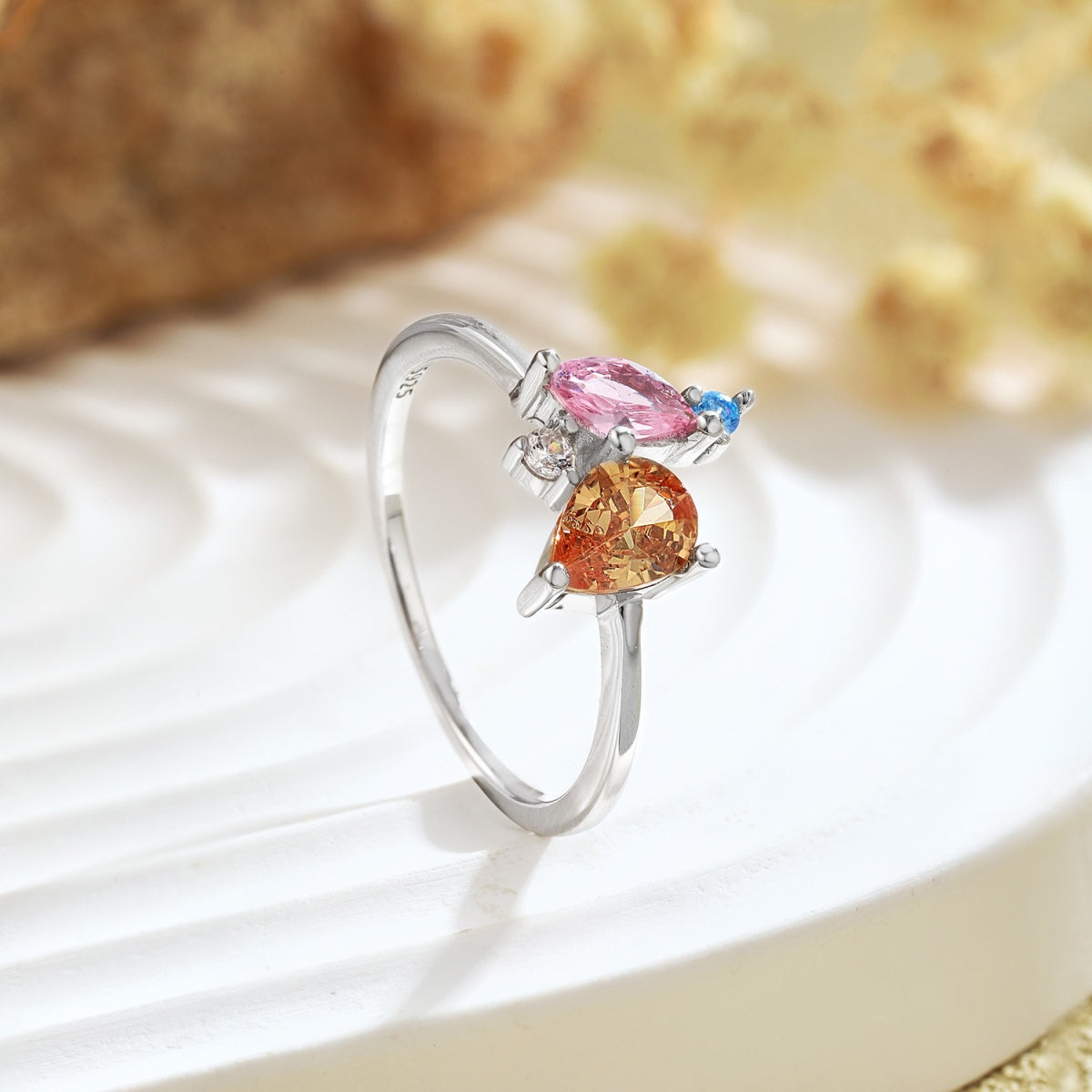 [Charm Aries Jewelry]Radiant Colorful Multi Cut Daily Ring