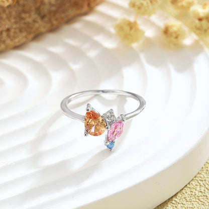 [Charm Aries Jewelry]Radiant Colorful Multi Cut Daily Ring