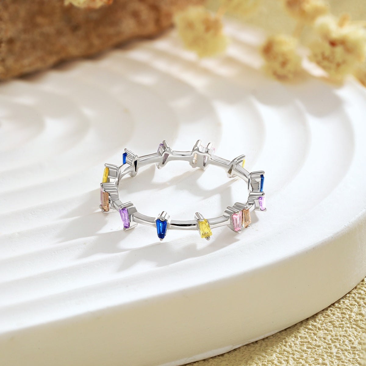 [Charm Aries Jewelry]Unique Trapezoid Cut Daily Ring