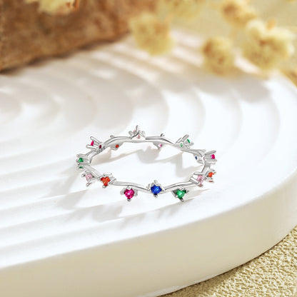 [Charm Aries Jewelry]Radiant Colorful Round Cut Daily Ring