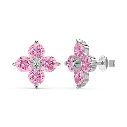 [Charm Aries Jewelry]Four-Leaf Charm Aries Eight-Pointed Star Earrings