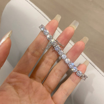 [Charm Aries Jewelry]Ornate Sparkling Round Cut Wedding Bracelet