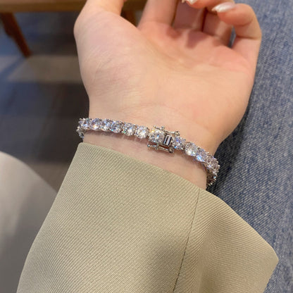 [Charm Aries Jewelry]Ornate Sparkling Round Cut Wedding Bracelet