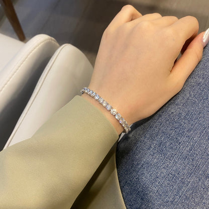[Charm Aries Jewelry]Ornate Sparkling Round Cut Wedding Bracelet