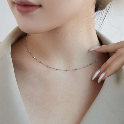 [Charm Aries Jewelry]Small Bead Clavicle Chain Simple Necklace