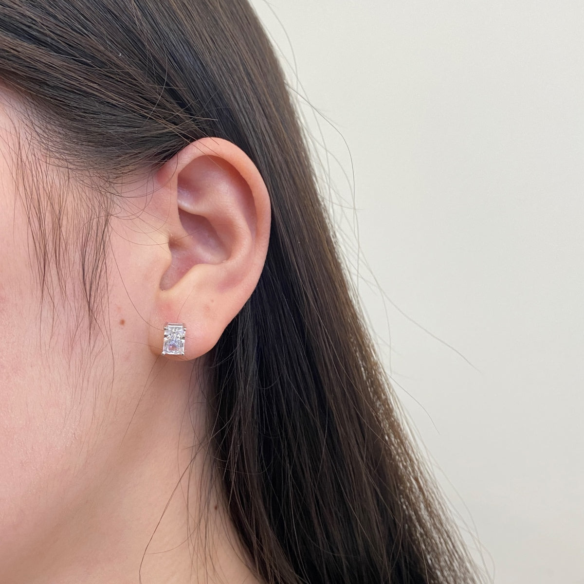 [Charm Aries Jewelry]Radiant Luxurious Princess Cut Daily Earrings