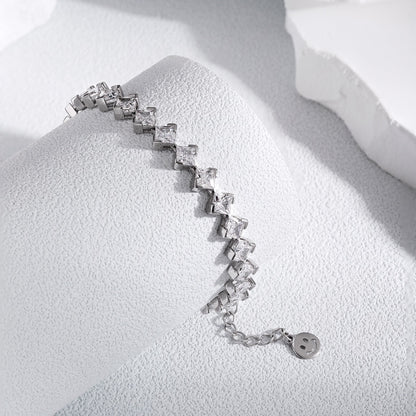 [Charm Aries Jewelry]0.5 Carat Ornate Princess Cut Daily Bracelet