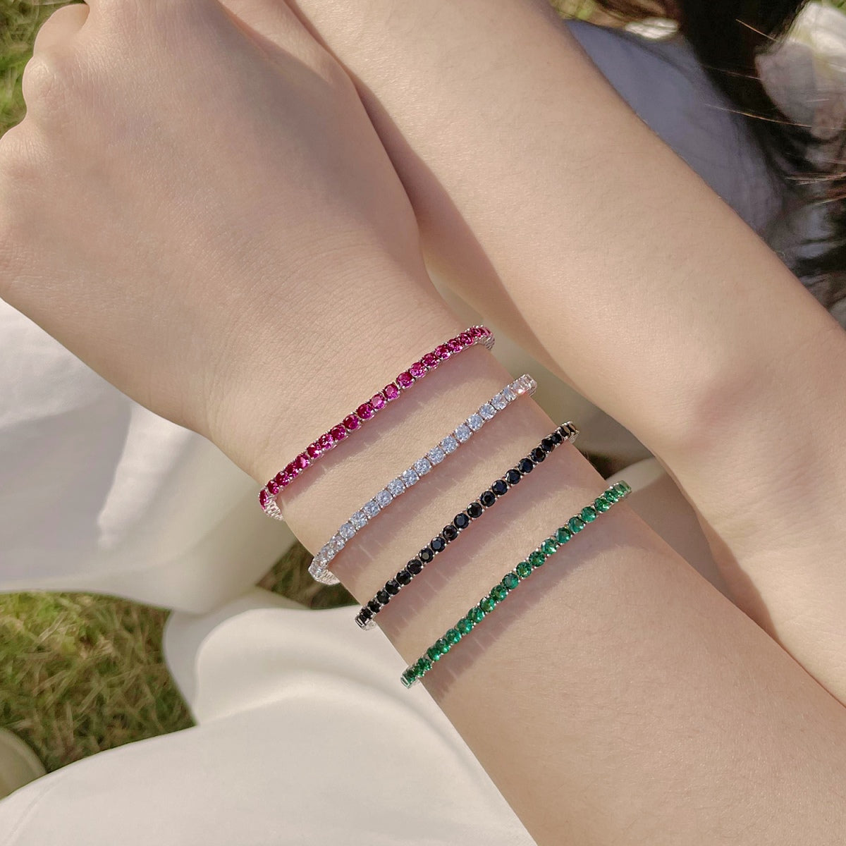 [Charm Aries Jewelry]Radiant Colorful Round Cut Party Bracelet