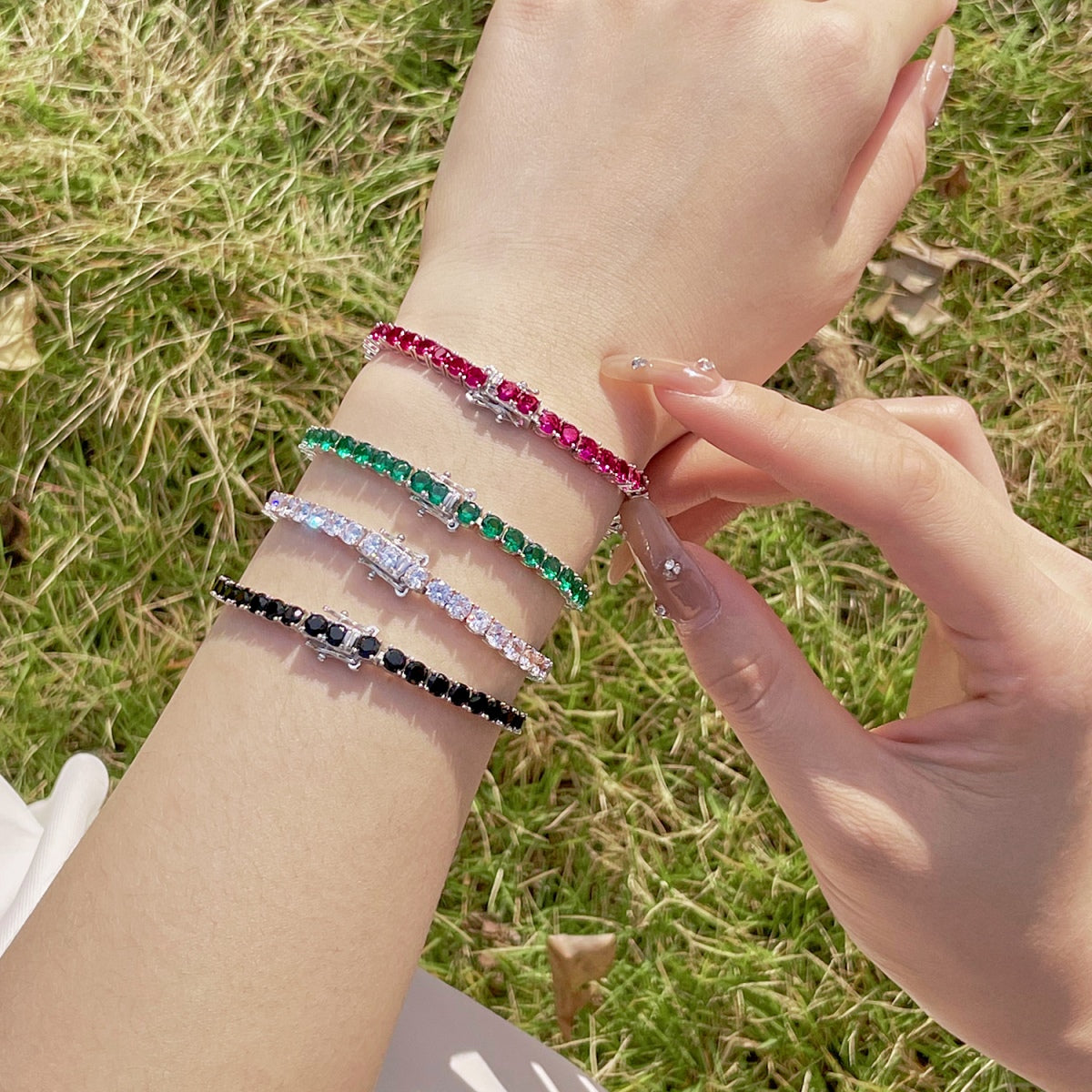 [Charm Aries Jewelry]Radiant Colorful Round Cut Party Bracelet