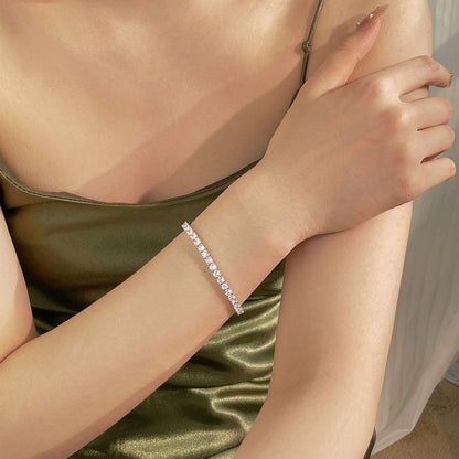 [Charm Aries Jewelry]Luxurious Ornate Round Cut Tennis Bracelet