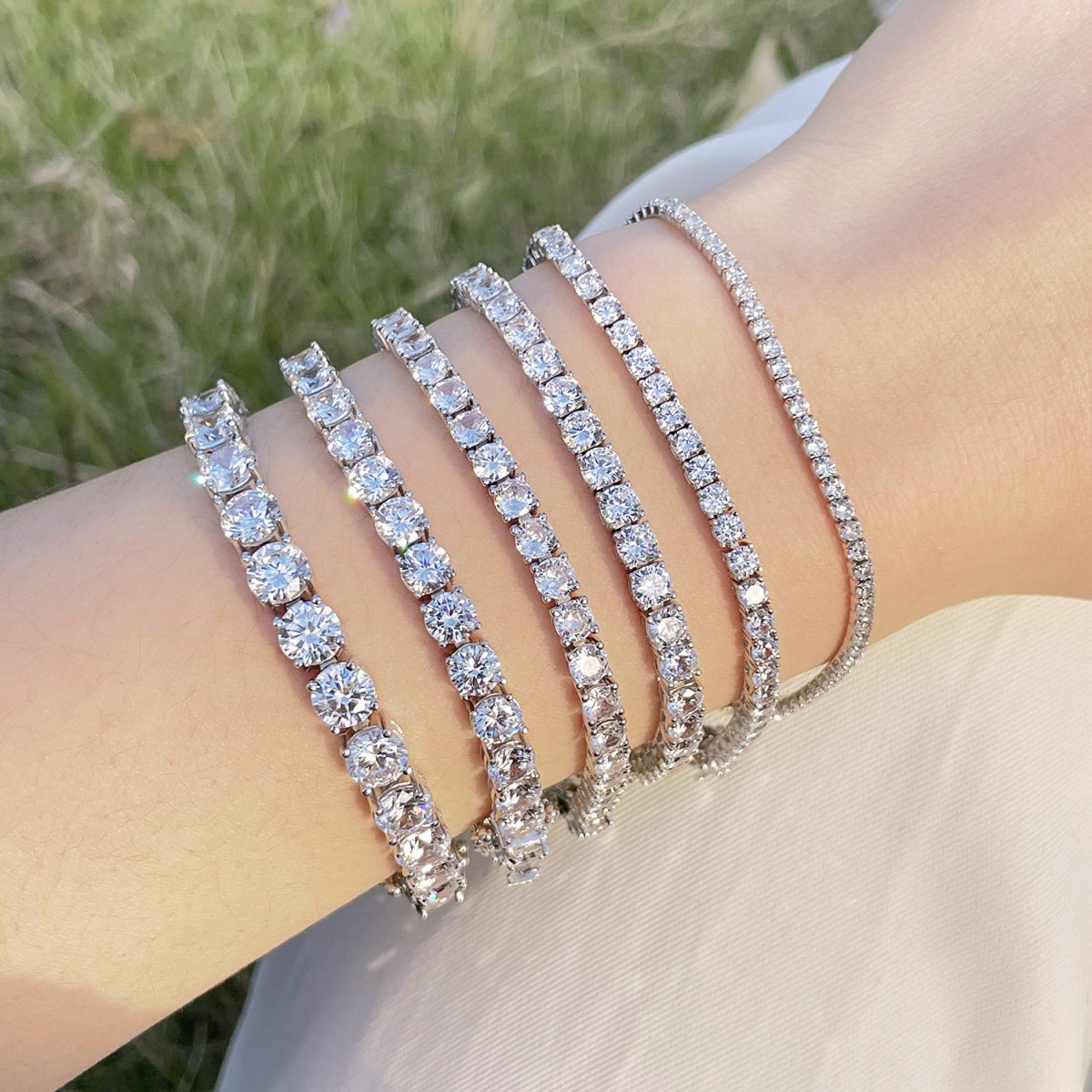 [Charm Aries Jewelry]Luxurious Ornate Round Cut Tennis Bracelet