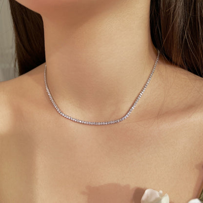 [Charm Aries Jewelry]Delicate Round Shape Tennis Necklace