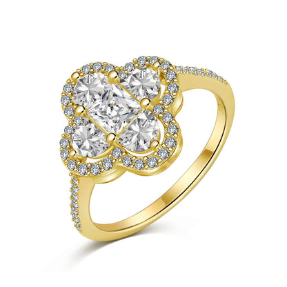 [Charm Aries Jewelry]Luxurious Eternity Flower Shape Banquet Ring
