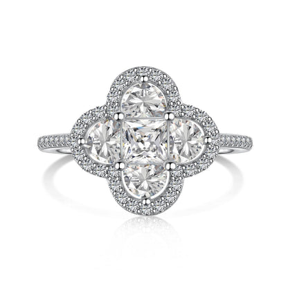 [Charm Aries Jewelry]Luxurious Eternity Flower Shape Banquet Ring