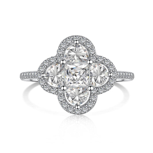 [Charm Aries Jewelry]Luxurious Eternity Flower Shape Banquet Ring