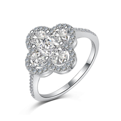 [Charm Aries Jewelry]Luxurious Eternity Flower Shape Banquet Ring