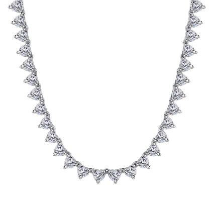 [Charm Aries Jewelry]Ornate Heart Cut Tennis Necklace